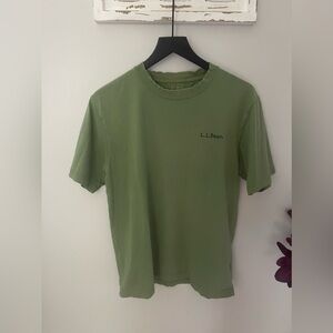LL BEAN Crewneck Relaxed Fit T-shirt In Green Size S